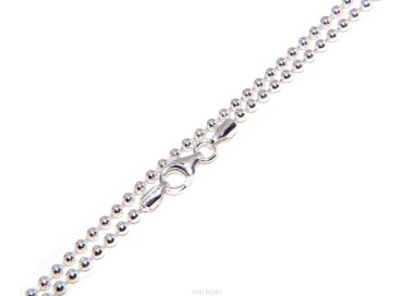 NSA|ARGENTO 925 : Girocollo collana pallini palline balls 2,5 mm varie lunghezze modello chiaro sbiancato