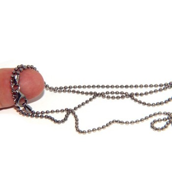 NSA|ARGENTO 925 : Girocollo collana pallini palline balls 2,0 mm varie lunghezze modello scuro anticato
