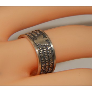 NSA|Silver 925 ring for men women band prayer Angel of God Italian