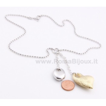 NSA|SILVER 925: Choker Beads Faux Saliscendi with Heart Pendant Yellow