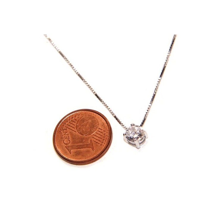 NSA|Collier necklace 925 silver man woman point light bright white zircon 5 mm