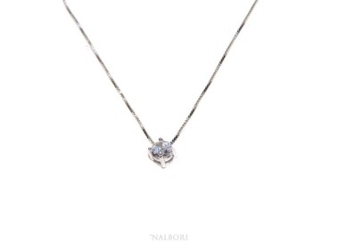 NSA|Collier necklace 925 silver man woman point light bright white zircon 5 mm