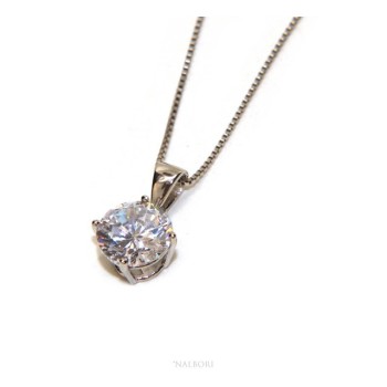 NSA|Collier necklace 925 silver man woman point light bright white zircon 8 mm