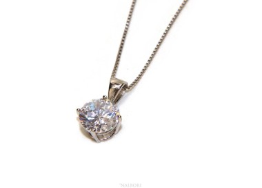 NSA|Collier necklace 925 silver man woman point light bright white zircon 8 mm