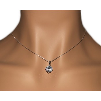 NSA|Collier collana argento 925 uomo donna punto luce brillante zircone bianco 10 mm