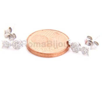 NSA|italian silver :   woman earrings zirconia white cat kitten tail contrary