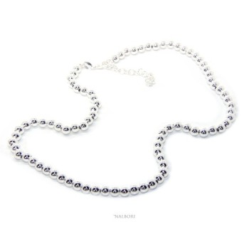 NSA|SILVER 925: Women's choker necklace 5mm ultra light balls hardwear