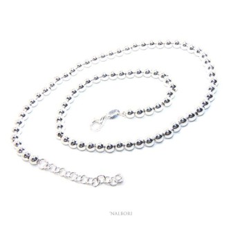 NSA|NALBORI sILVER 925: Women's choker necklace 5mm ultra light balls long 40 + 4 cm
