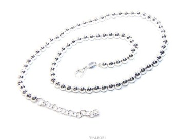 NSA|NALBORI sILVER 925: Women's choker necklace 5mm ultra light balls long 40 + 4 cm