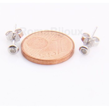NSA| Silver :   earrings woman or man micro chives 2mm cubic zirconia