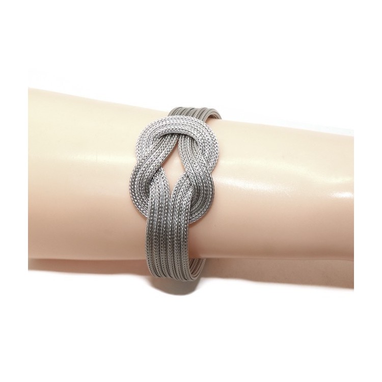 NSA|nalbori  Women's bracelet fox tail 6 strands with flat knot wrist thin circumference 14.50 - 16 cm