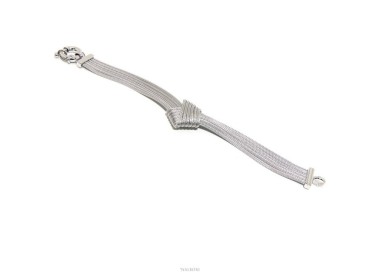 NSA|ARGENTO 925 Bracciale da donna fox tail 5 fili con nodo semplice