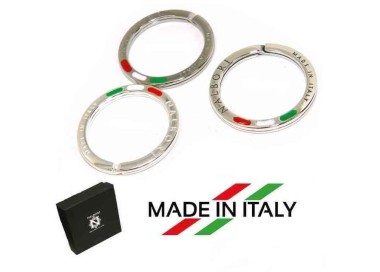 NSA|Key ring man or woman with massive printed ring made in Italy Italian flag enamel NALBORI made in italy