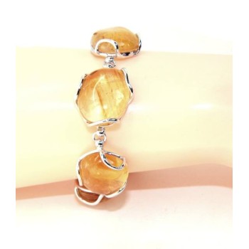 NSA|Bracciale donna in Argento 925 e pietre di citrino naturale giallo 30 gr nalbori