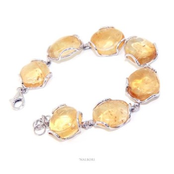 NSA|1000/5000
Woman bracelet in 925 silver and natural yellow citrine stones 30 gr
