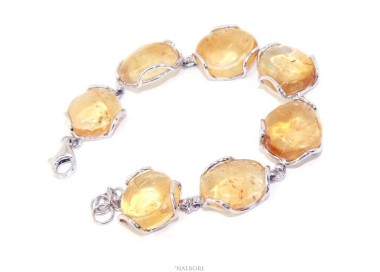 NSA|nalbori Bracciale donna in Argento 925 e pietre di citrino naturale giallo 30 gr