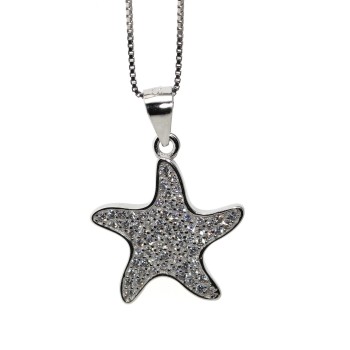 NSA|NALBORI Silver 925: Necklace Venetian woman necklace with starfish pendant pavé zircons