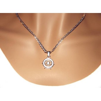 NSA|NALBORI SILVER 925 solid: Marine necklace for men with rudder pendant