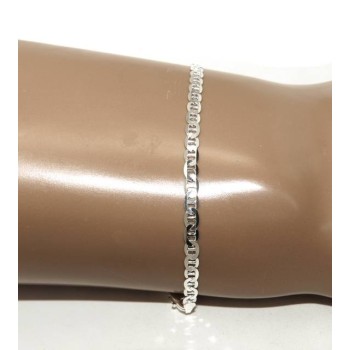 NSA|braccialetto ARGENTO 925 : Collana o Bracciale uomo catena maglia marina 3 mm massiccia chiara