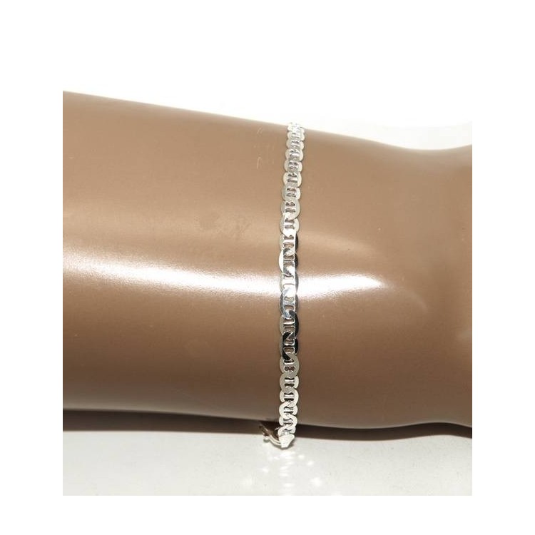 NSA|braccialetto ARGENTO 925 : Collana o Bracciale uomo catena maglia marina 3 mm massiccia chiara