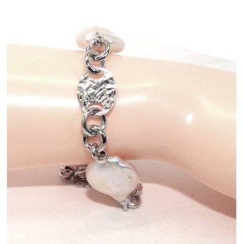 NSA|Bracciale donna in Argento 925 e perla barocca scaramazza naturale NALBORI
