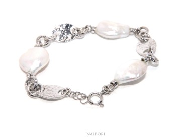 NSA|Bracciale donna in Argento 925 e perla barocca scaramazza naturale