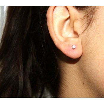 NSA|NALBORI Parure donna punto luce 7 mm in argento 925 con zircone. Catena veneziana ciondolo passante e Orecchini abbinati