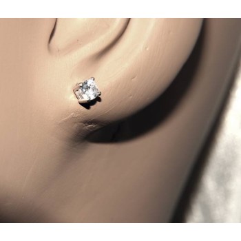 NSA|Set of women's 4 mm light point in 925 silver with zircon. Venetian chain pendant and matching earrings