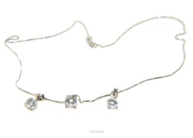 NSA|Parure donna punto luce 5 mm in argento 925 con zircone. Catena veneziana ciondolo passante e Orecchini abbinati