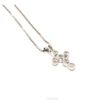 NSA|Collier donna o uomo veneziana con ciondolo croce piccola NALBORI