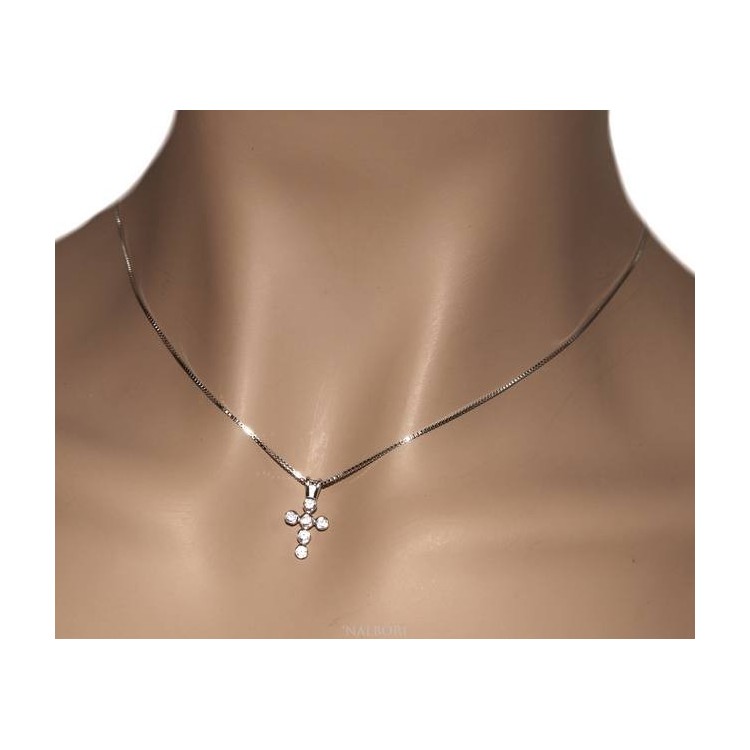 NSA|Collier woman or Venetian man necklace with small cross pendant NALBORI