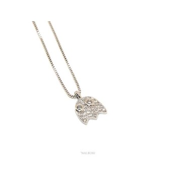 NSA|Collier woman Venetian necklace with zircon pavé phantasm pendant NALBORI