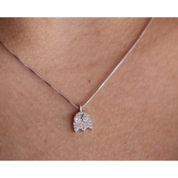 NSA|Collier 925 silver woman zircon pavé phantasm pendant NALBORI italian brand