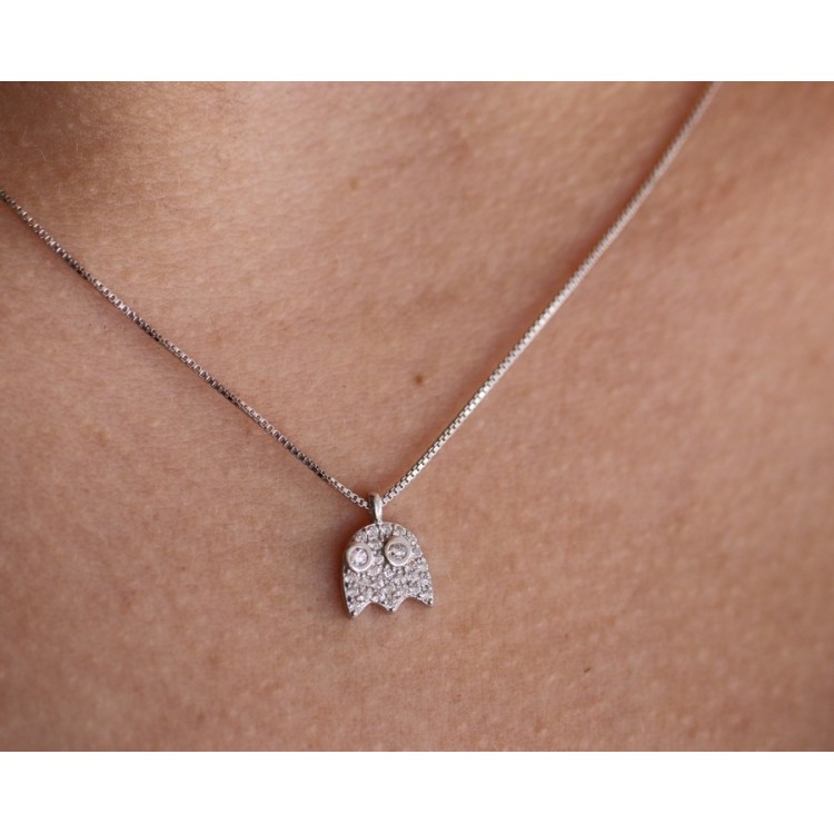 NSA|Collier 925 silver woman zircon pavé phantasm pendant NALBORI italian brand