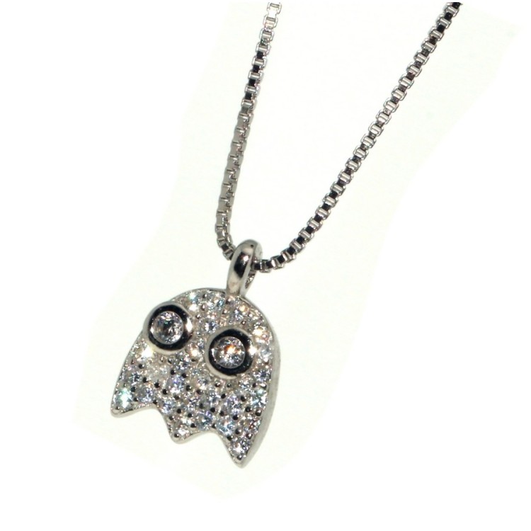 NSA|Collier 925 silver woman zircon pavé phantasm pendant NALBORI italian brand