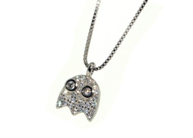 NSA|Collier 925 silver woman zircon pavé phantasm pendant NALBORI italian brand