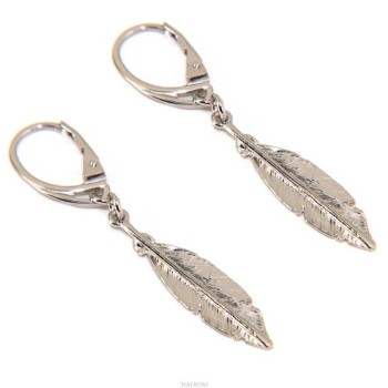 NSA|Silver 925 sterling silver dangle earrings for women with NALBORI leaf pendant