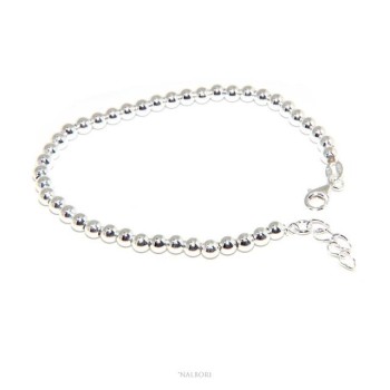 NSA|NALBORI Bracelet man woman silver 925 balls 4 mm - wrist circumference 16 - 18.50 cm