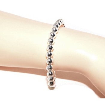 NSA|NALBORI Bracelet man woman silver 925 balls 6 mm ultralight wrist cm 15 - 18.50