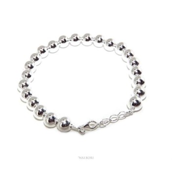 NSA|NALBORI Bracelet man woman silver 925 balls 8 mm ultralight wrist cm 16 - 19