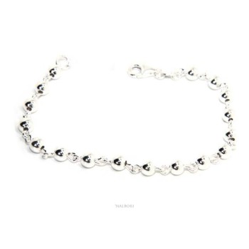 NSA|NALBORI bracciale argento 925 sfere 5 mm marsigliese alternate