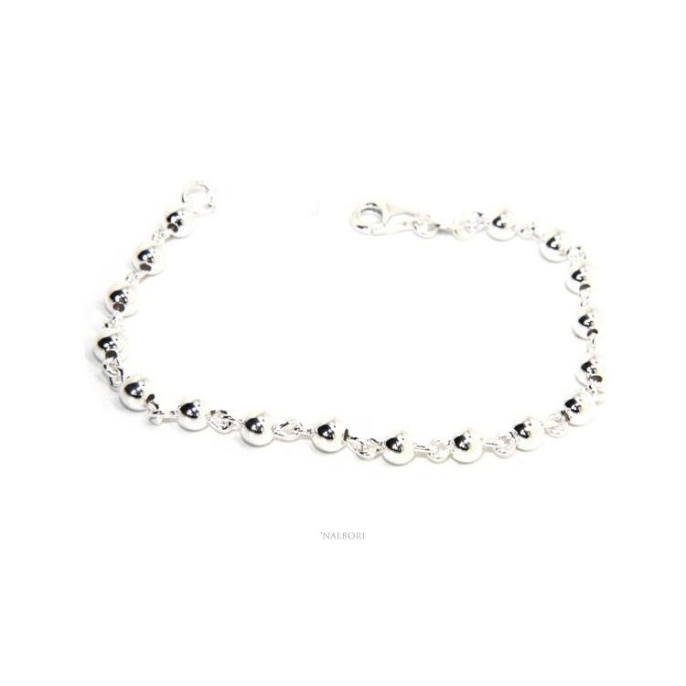 NSA|NALBORI bracciale argento 925 sfere 5 mm marsigliese alternate