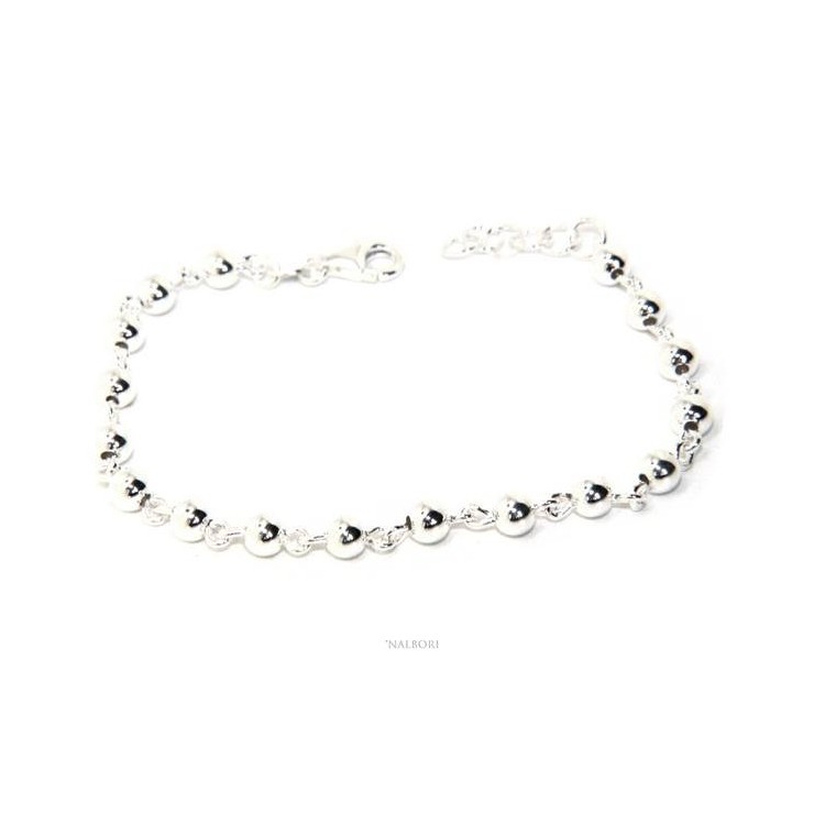 NSA|NALBORI bracciale argento 925 sfere 5 mm marsigliese alternate