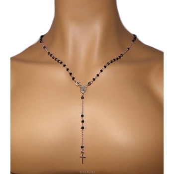 NSA|collana corona di rosario con crocefisso e madonna miracolosa. da indossare ogni giorno
