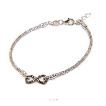 NSA|braccialetto in argento 925 con l'infinito, gioiello elegante e in tanti colori