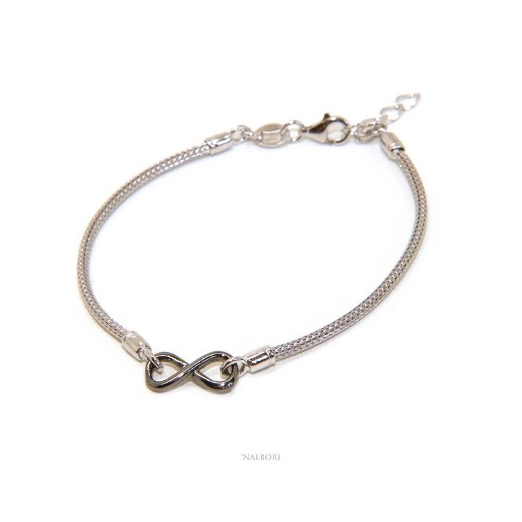 NSA|braccialetto in argento 925 con l'infinito, gioiello elegante e in tanti colori