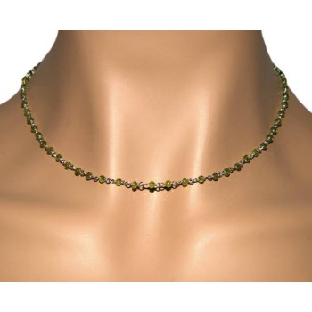 NSA|NALBORI 925 silver necklace for men or women with lime green 3.5 mm handmade Marseillaise 45 + 5
