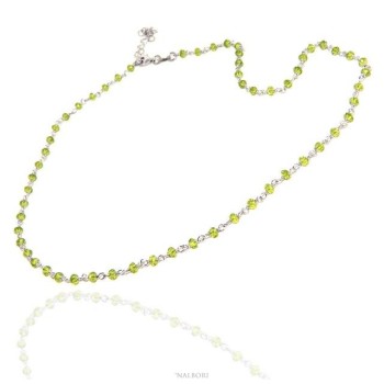 NSA|NALBORI collana argento 925 per uomo o donna con cristallo verde lime 3,5 mm marsigliese fatta a mano 45+5 nalbori_1208