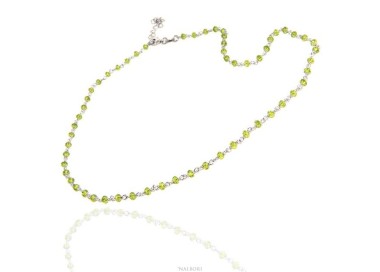 NSA|NALBORI collana argento 925 per uomo o donna con cristallo verde lime 3,5 mm marsigliese fatta a mano 45+5 nalbori_1208