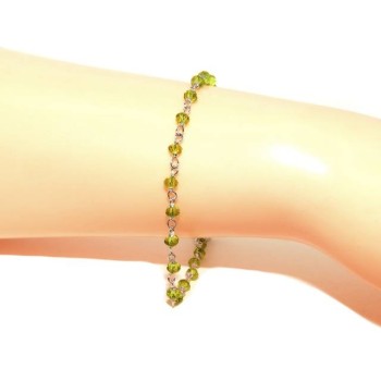 NSA|NALBORI Bracciale uomo donna Argento 925 Con cristallo verde lime 3,5mm marsigliese fatto a mano 16,5-19,5cm
